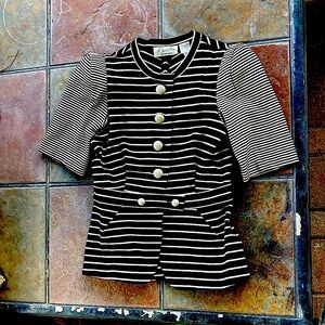 Byron Lars  Black and White Striped Blazer